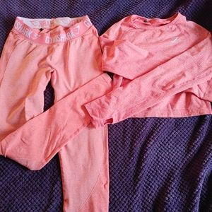 Gym shark seamless set (long sleeve) pink